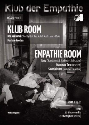 Klub der Empathie 54 w/ Boo Williams & LIMO @Exviri (Noicattaro, Bari)