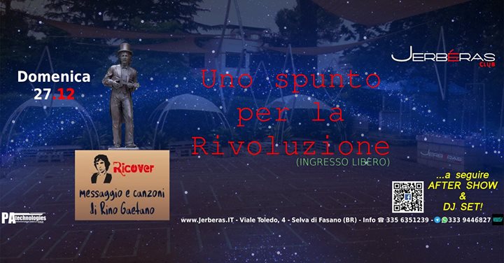 27.12 #RICOVER in UnoSpuntoPerLaRivoluzione (FREE ENTRY) + DJ Set @Jerberas Club