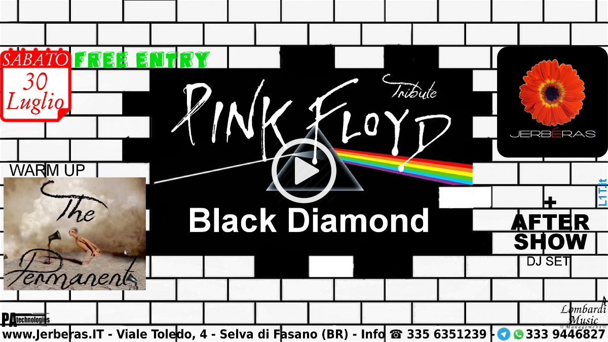 Pink Floyd Tribute Band Black Diamond & The Permanent @ Jerbéras