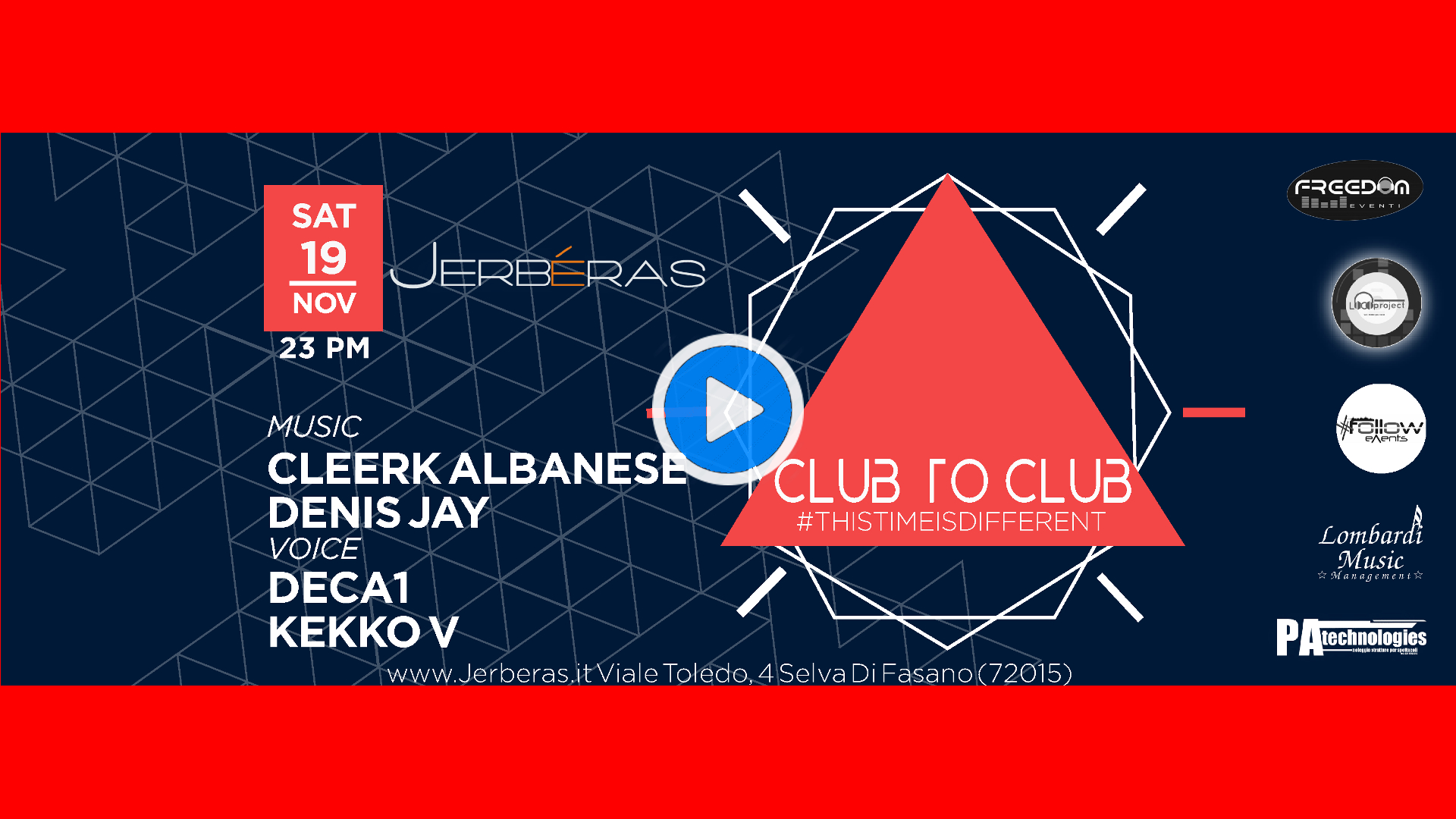 Club To Club This Time Is Different Jerbéras Banner